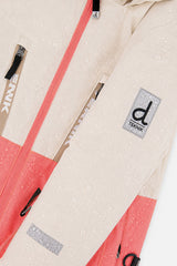 Deux par Deux girls' TEKNIK two-piece snowsuit in off-white and pink, additional product view