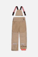 Deux par Deux girls' TEKNIK two-piece snowsuit in off-white and pink, alternate angle