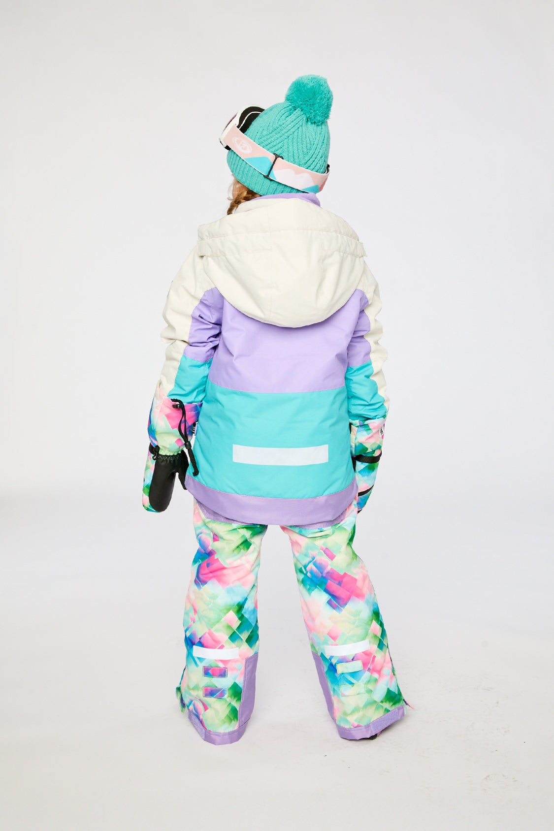 Two Piece Teknik Snowsuit Multicolored With A Diamond Pattern-3