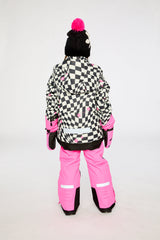 Two Piece Teknik Snowsuit Bright Pink And Checkered-3
