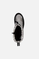 Nylon Quilted Winter Boots Silver-3