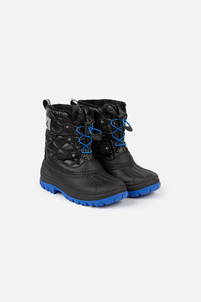 Quilted Winter Boots With Polar Fleece Lining Noir-0