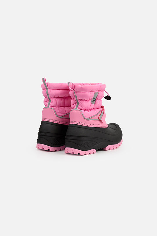 Rubberized Puffer Winter Boots Pink-2