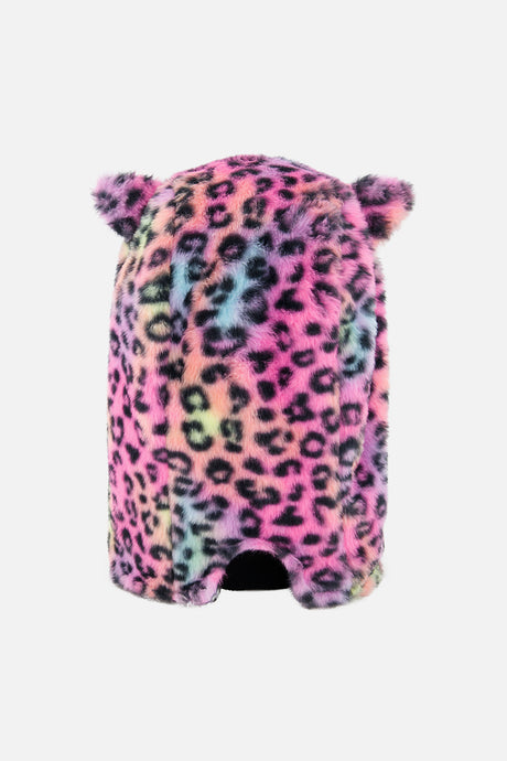 Oversized Polar Balaclava For Ski Helmet Multicolored Leopard Fur-2