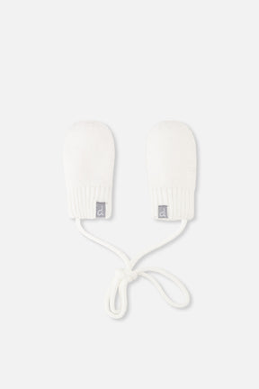 Infant Knit Mittens With String Off-White-0