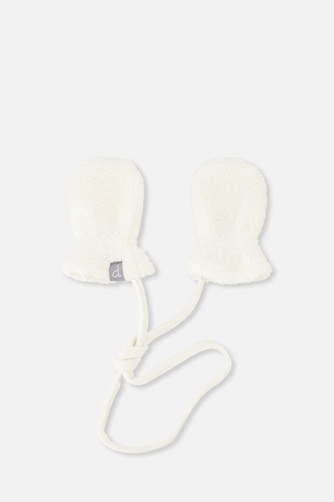 Infant Sherpa Mittens With String Off-White-0