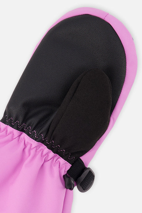 Deux par Deux girls' TEKNIK waterproof mittens in pinkish violet – alternate view