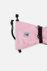 Deux par Deux Teknik kids' mittens in light pink – cuff and wrist strap detail