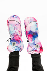 Play Baby Winter Mittens Mauve Flower Print-1