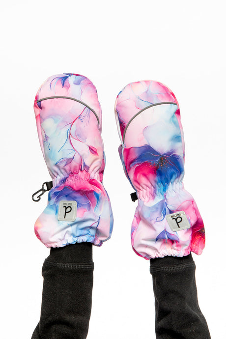 Play Baby Winter Mittens Mauve Flower Print-1