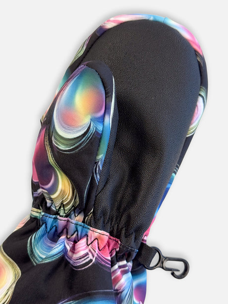 Play Winter Mittens Black Heart Print-4