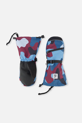 Teknik Winter Mittens Blue And Red Camouflage-0