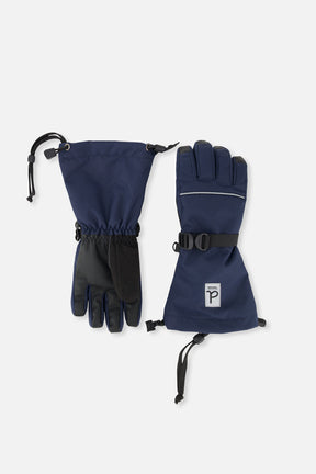 Deux par Deux Teknik winter gloves in navy blue, front view