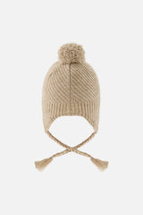 Winter Peruvian Knit Hat With Pompom Taupe-3