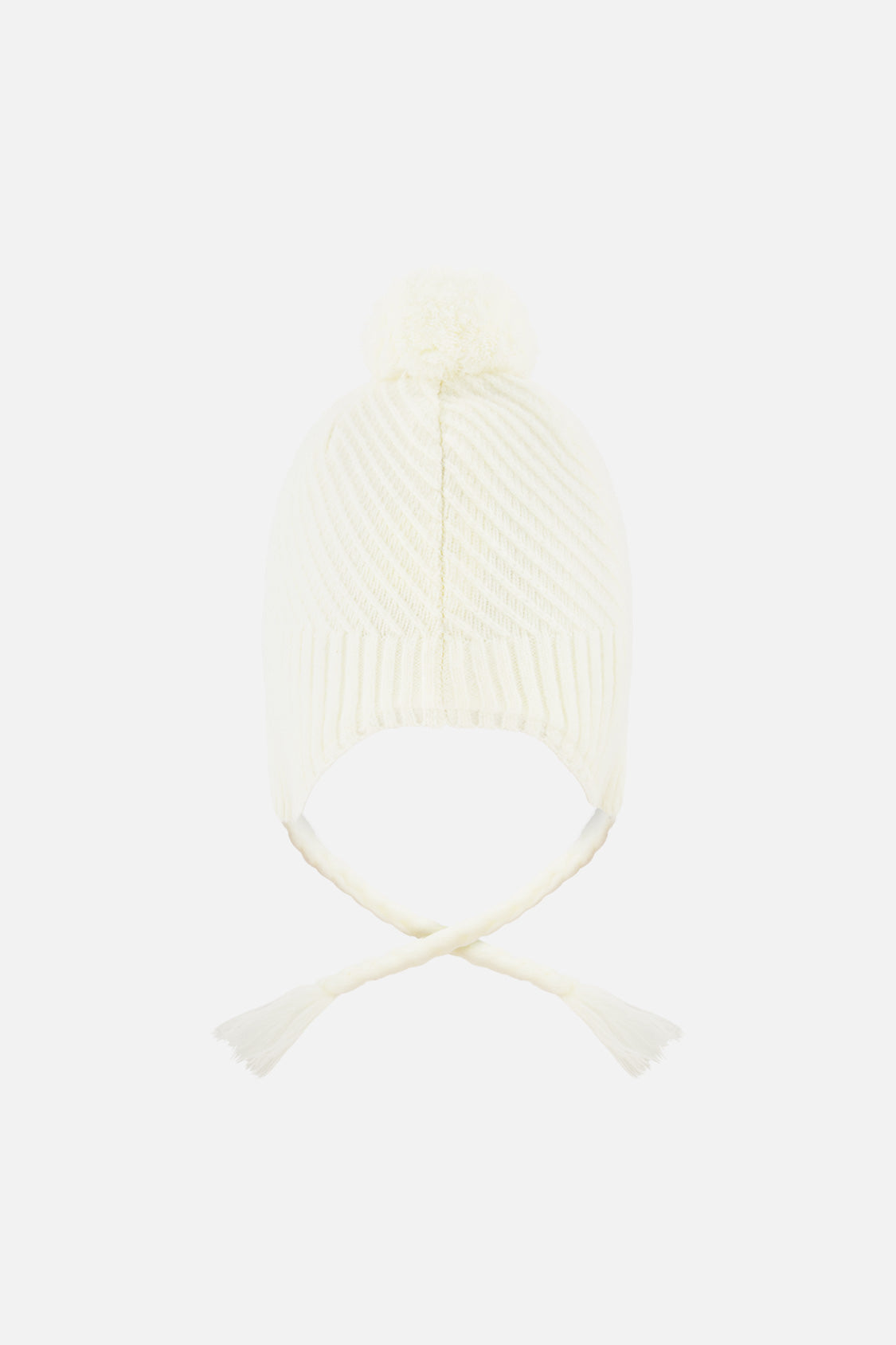 Winter Peruvian Knit Hat With Pompom Off-White-2
