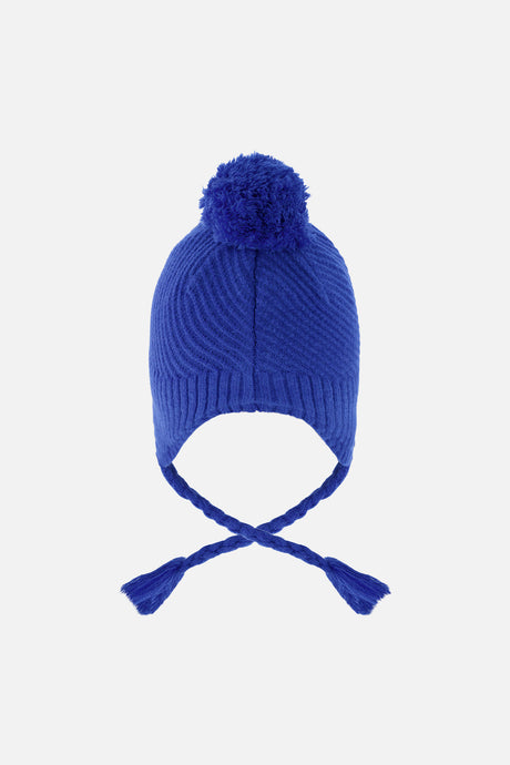 Winter Peruvian Knit Hat With Pompom Royal Blue-2