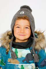 Winter Peruvian Knit Hat With Pompom Cool Dark Grey-1