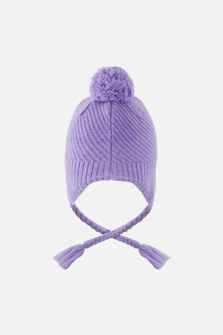Winter Peruvian Knit Hat With Pompom Violet-3