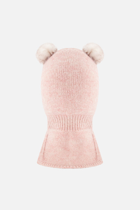 Knit Bear Balaclava Pale Dusty Pink-2