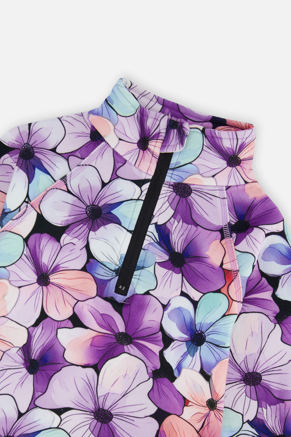 Deux par Deux Two Piece Thermal Underwear Purple Floral Print