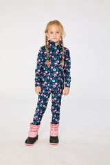 Two Piece Thermal Underwear Blue Floral Print-1