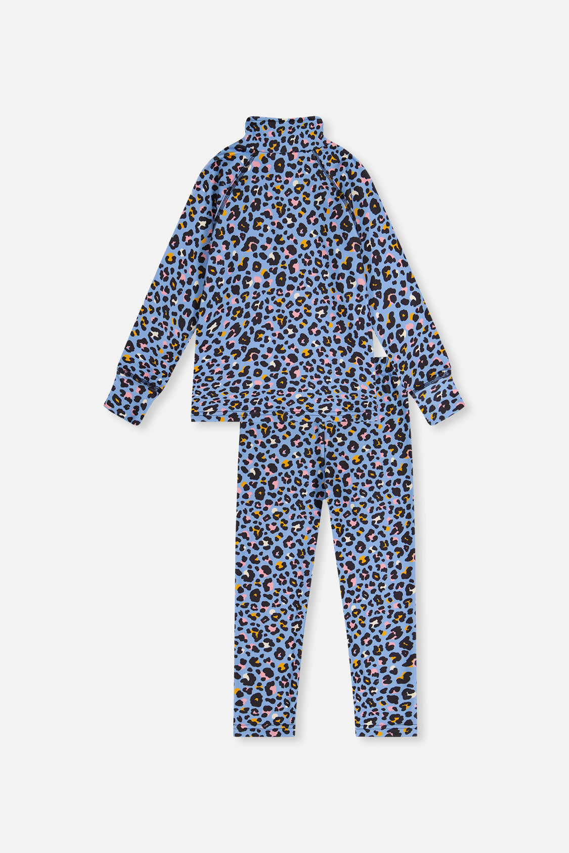 Deux par Deux Two Piece Thermal Underwear Blue Leopard Print product image P2