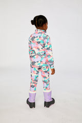Two Piece Thermal Underwear Coral Camouflage Print-3