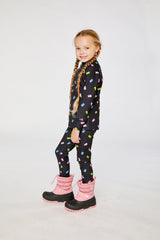 Two Piece Thermal Underwear Black Printed Gummy Bears-2