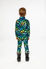 Deux par Deux Two Piece Thermal Underwear Blue Checkered Print