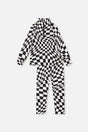Two Piece Thermal Underwear White Checkered Print-0