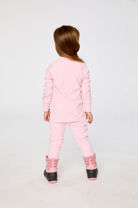 Baby One Piece Thermal Underwear Pale Pink-3