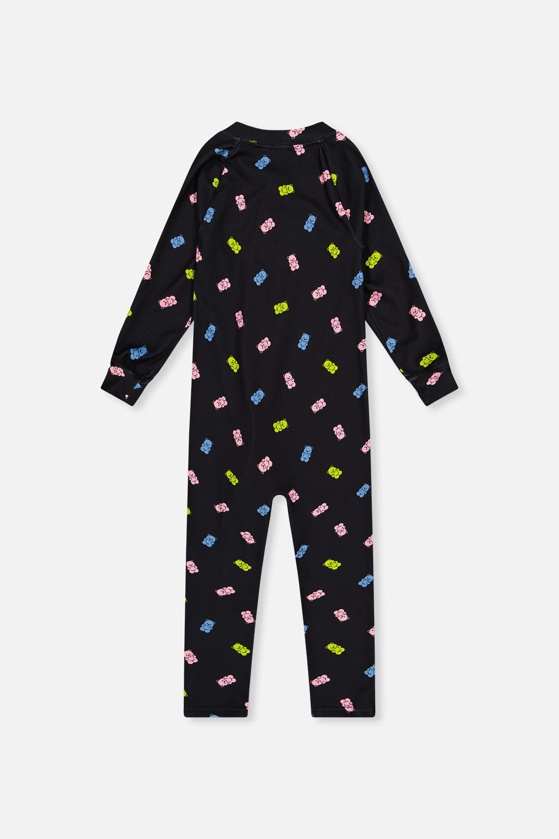 Baby One Piece Thermal Underwear Black Printed Gummy Bears-4