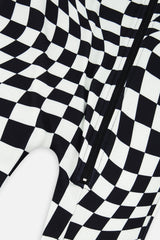 Deux par Deux Baby One Piece Thermal Underwear White Checkered Print