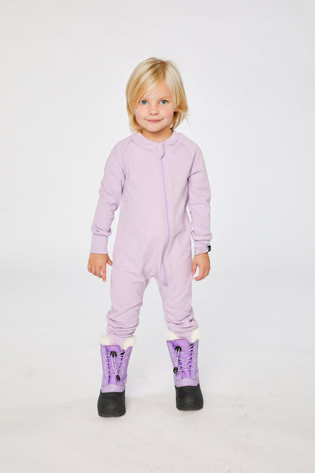 One Piece Thermal Underwear Lavender-1