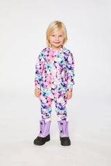 One Piece Thermal Underwear Purple Floral Print-1