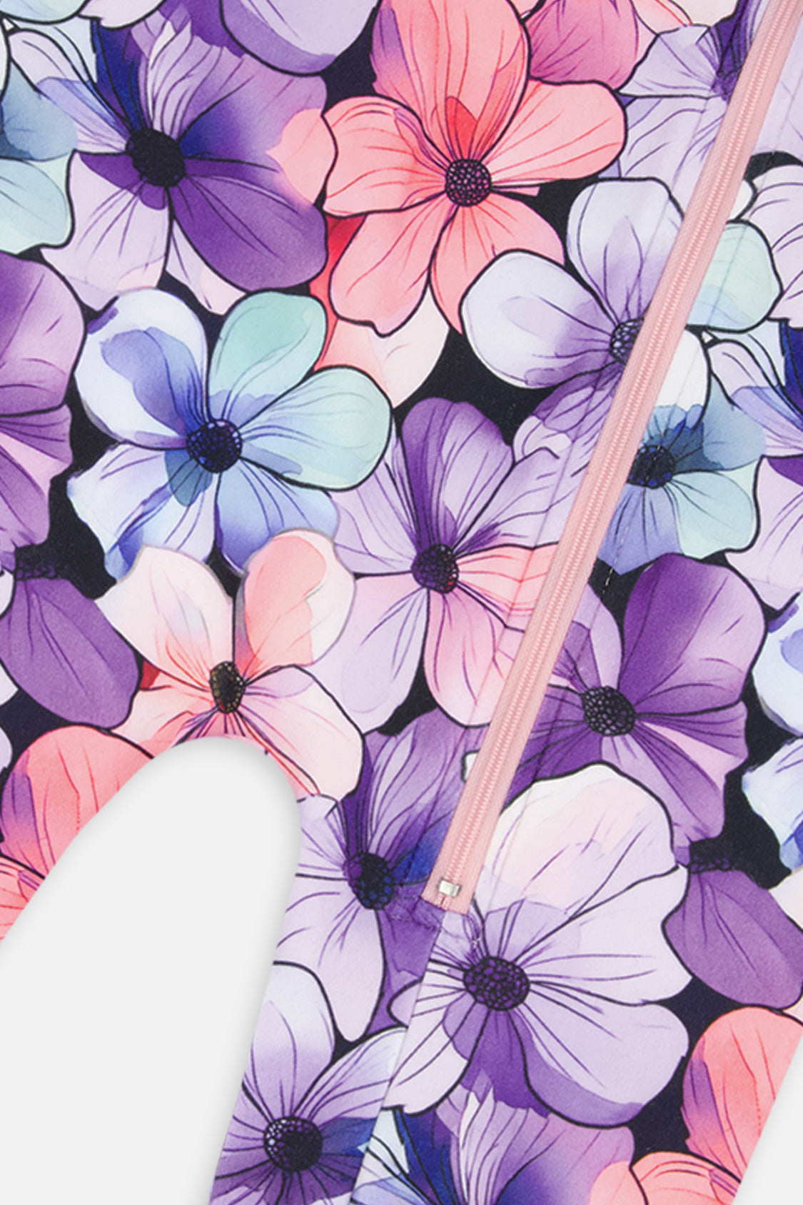Deux par Deux One Piece Thermal Underwear Purple Floral Print