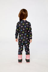 One Piece Thermal Underwear Black Printed Gummy Bears-3