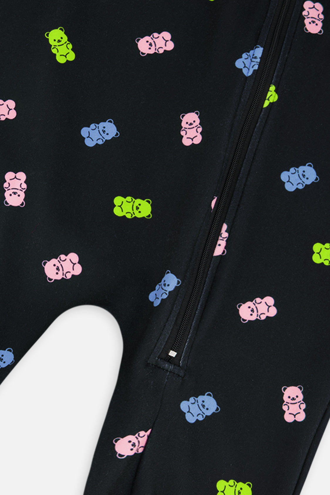 Deux par Deux One Piece Thermal Underwear Black Printed Gummy Bears