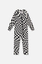 One Piece Thermal Underwear White Checkered Print-0