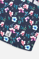 Brushed Jersey Balaclava Blue Floral Print-3