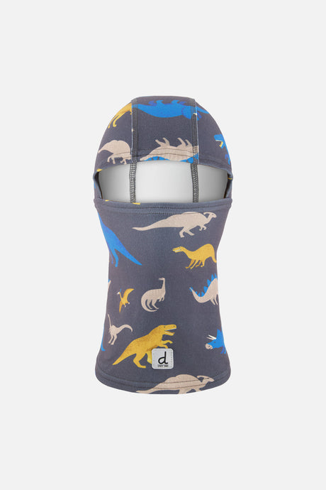 Brushed Jersey Balaclava Grey And Blue Dinosaur Print-0