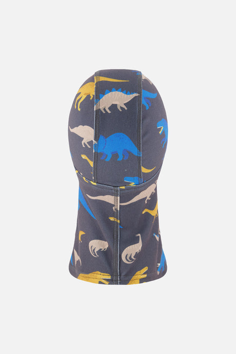 Brushed Jersey Balaclava Grey And Blue Dinosaur Print-2