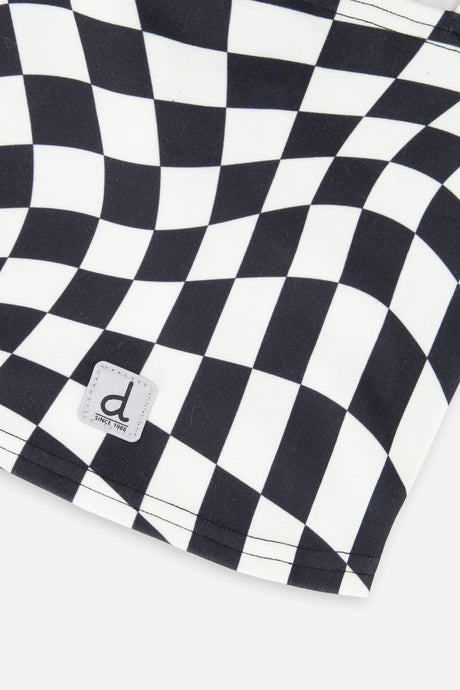 Brushed Jersey Balaclava White Checkered Print-3