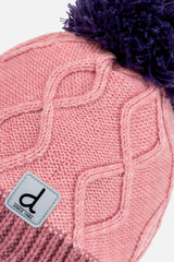 Baby Winter Peruvian Knit Hat With Pompom Pink And Mauve-2
