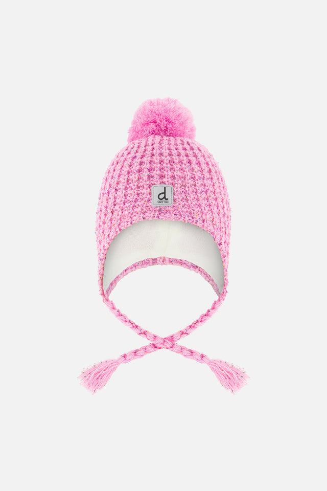Baby Winter Peruvian Knit Hat With Pompom Pink-0