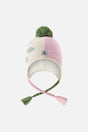 Winter Peruvian Knit Hat With Pompom Lavender Pink And Green-0