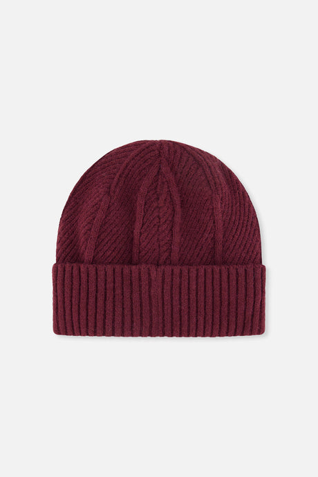Winter Knit Hat Burgundy-2