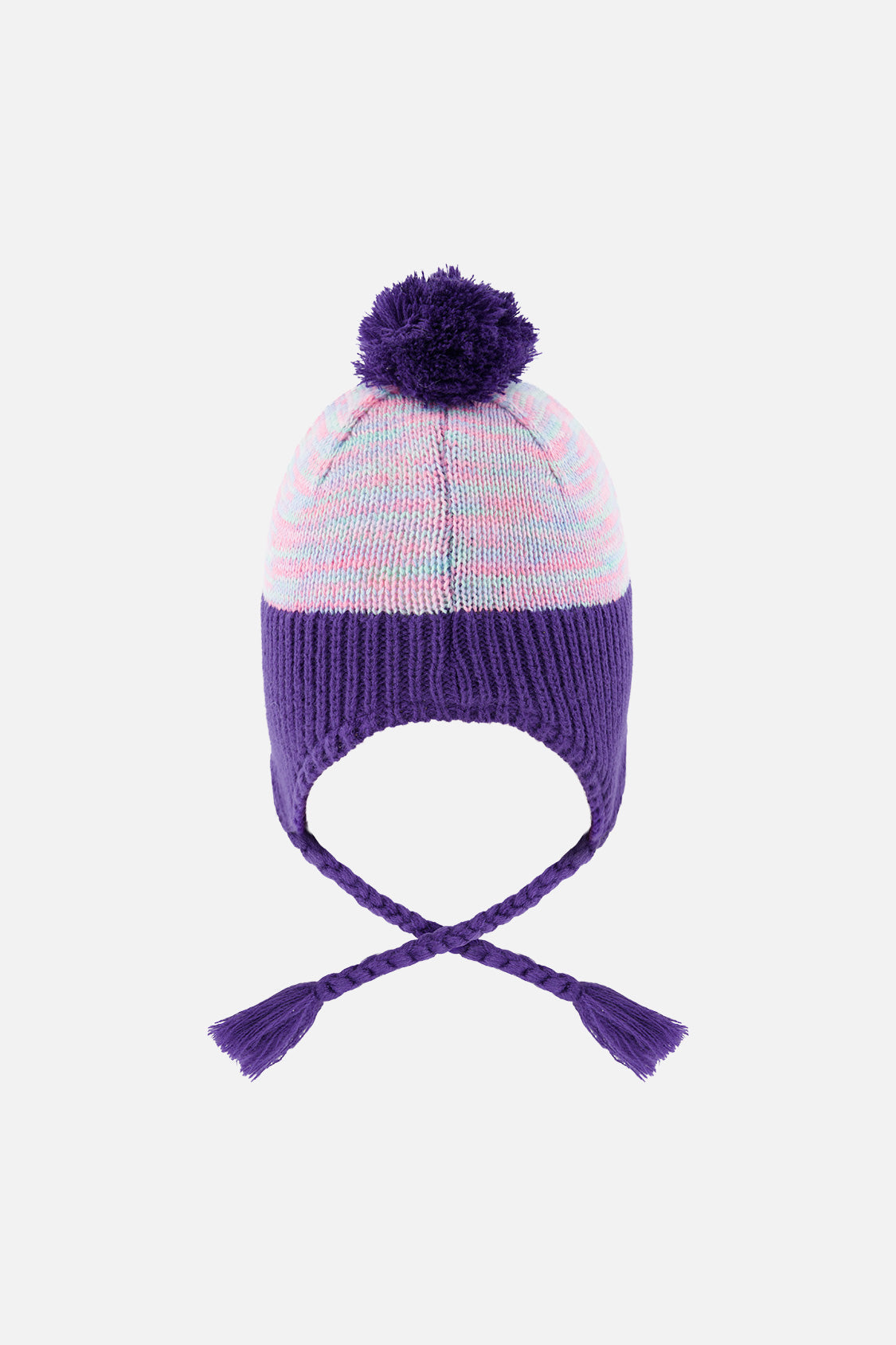 Winter Peruvian Knit Hat With Pompom Multicolored-2