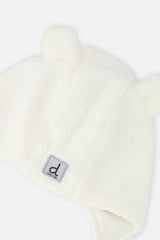 Baby Winter Sherpa Hat With Ear Flaps And Ears Off-White-3