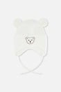 Baby Winter Knit Hat With Ear Flaps And Ears Off-White-0